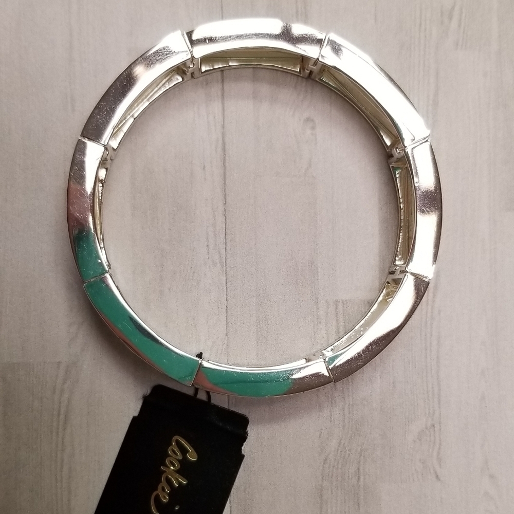 Cookie Lee silver and black stretch bracelet NWT - Picture 2 of 5